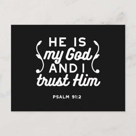 Christian Faith Quote – Trust in God Psalm 91:2 ポストカード (正面)
