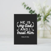 Christian Faith Quote – Trust in God Psalm 91:2 ポストカード (スタンド正面)