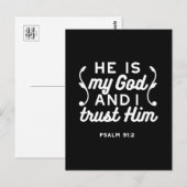 Christian Faith Quote – Trust in God Psalm 91:2 ポストカード (正面/裏面)
