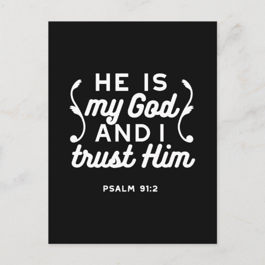 Christian Faith Quote – Trust in God Psalm 91:2 ポストカード (正面)