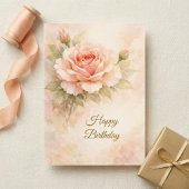 Christian Floral Birthday Card Blush Rose カード