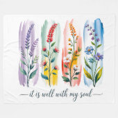 Christian Floral Frequency Custom Fleece Blanket  フリースブランケット (正面(横))