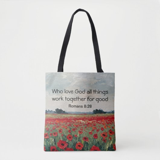Christian Floral Inspirational Gift Tote トートバッグ (正面)