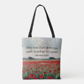 Christian Floral Inspirational Gift Tote トートバッグ (裏面)