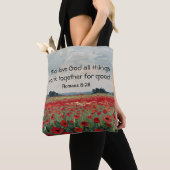Christian Floral Inspirational Gift Tote トートバッグ (クローズアップ)