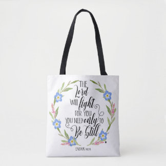  Christian Floral – “The Lord Will Fight Tote トートバッグ