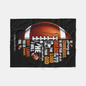 Christian Football Deuteronomy 31 6 Bible Christia フリースブランケット (正面(横))