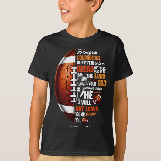 Christian Football Deuteronomy 31 6 Bible Christia Tシャツ (正面)