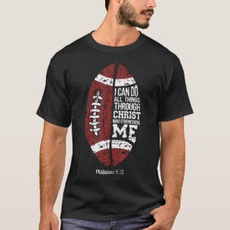 Christian Football I Can Do All Things Religious F Tシャツ