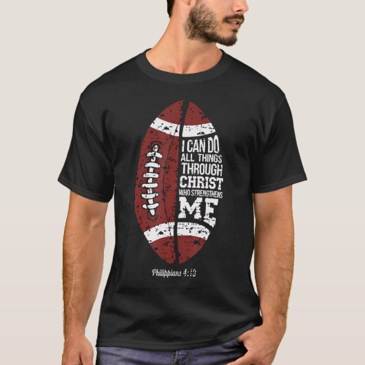 Christian Football I Can Do All Things Religious F Tシャツ (正面)