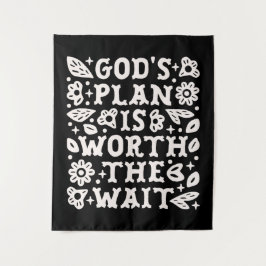 Christian girl mental health quotes trust god plan タペストリー