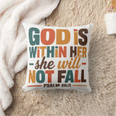 Christian - God is Within Her Custom Bible Verse クッション (ブランケット)