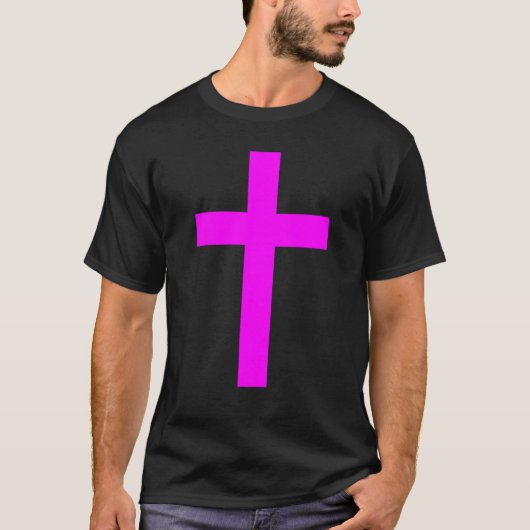 Christian God Jesus Cross Magenta Tシャツ (正面)