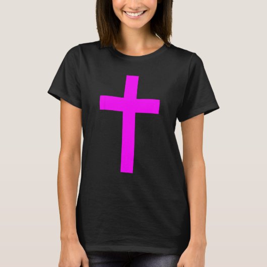 Christian God Jesus Cross Magenta Tシャツ (正面)