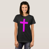 Christian God Jesus Cross Magenta Tシャツ (正面フル)