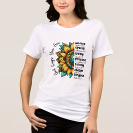 Christian God Jesus Sunflower トライブレンドTシャツ