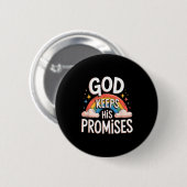 Christian God Keeps His Promises Rainbow Clouds  缶バッジ (正面&裏面)