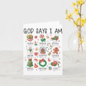 Christian God Say I Am Christmas Jesus Faith Bible カード (黄色い花)