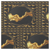 Christian Gold Black Monochrome Decor Fabric By Ya ファブリック (クローズアップ)
