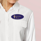 Christian Gold Cross Name Tag 名札