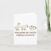 Christian Goose Walking By Faith Tripng Constantly カード (正面)
