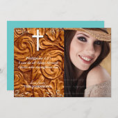 Christian Grad Graduation Photo I can do all thing 案内状 (正面/裏面)