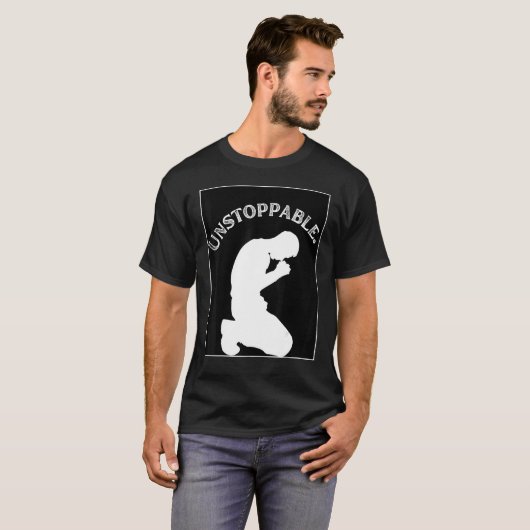 Christian Graphic Prayer Motivation Unstoppable Tシャツ (正面フル)