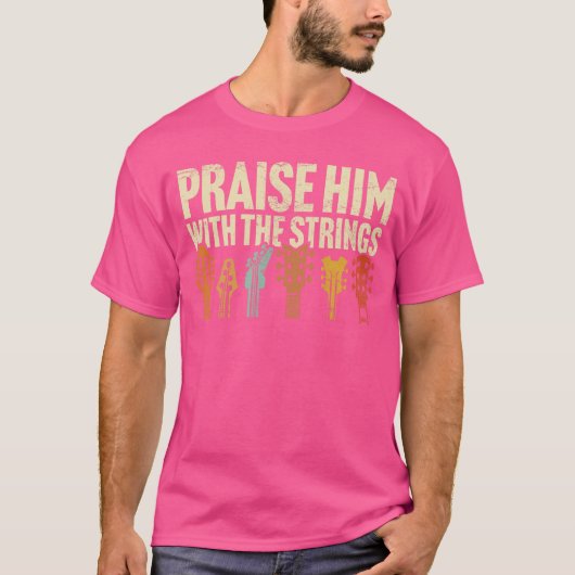 Christian Guitar Praise Him with Strings Worship M Tシャツ (正面)
