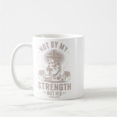 Christian Gym Not By My Strength But His Barbell W コーヒーマグカップ (左)