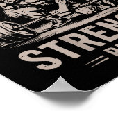 Christian Gym Not By My Strength But His Barbell W ポスター (角)