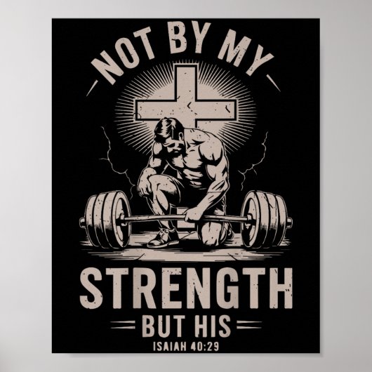 Christian Gym Not By My Strength But His Barbell W ポスター (正面)