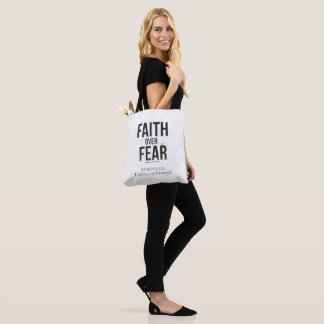 Christian Gym Shirt | Faith Over Fear Workout Moti トートバッグ