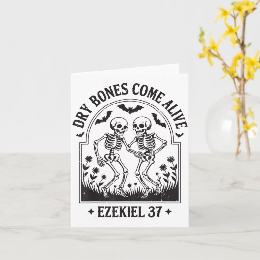 Christian Halloween Dry Bones Come Alive Funny Jes カード (黄色い花)