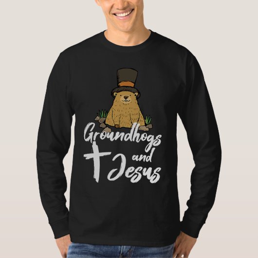 Christian Happy Groundhog Day 2022 Jesus Tシャツ (正面)