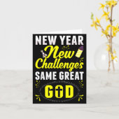 Christian Happy New Year New Challenges Same Great カード (黄色い花)