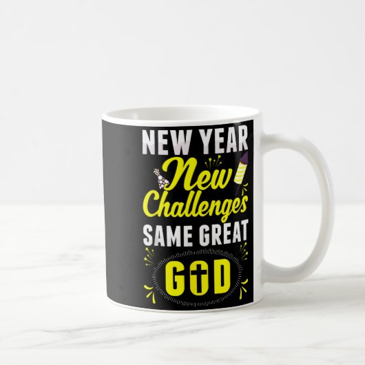 Christian Happy New Year New Challenges Same Great コーヒーマグカップ (右)