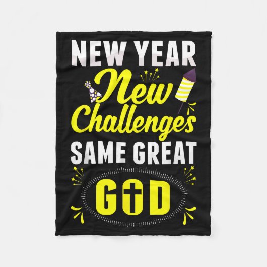 Christian Happy New Year New Challenges Same Great フリースブランケット (正面)