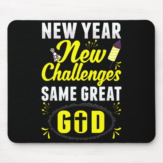 Christian Happy New Year New Challenges Same Great マウスパッド (正面)