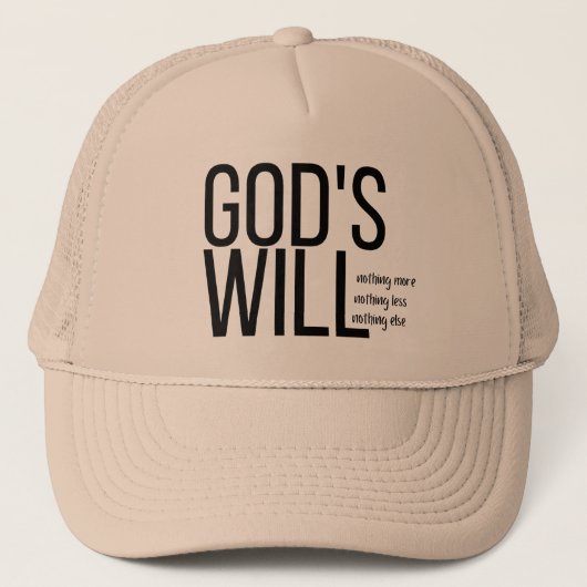 Christian Hats Christian Gifts, Gods will hat.  キャップ (正面)