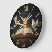 Christian Holy Spirit Bible religious home decor ラージ壁時計 (傾斜)