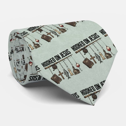 Christian Hooked on Jesus Custom Necktie ネクタイ (ロール)