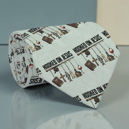 Christian Hooked on Jesus Custom Necktie ネクタイ