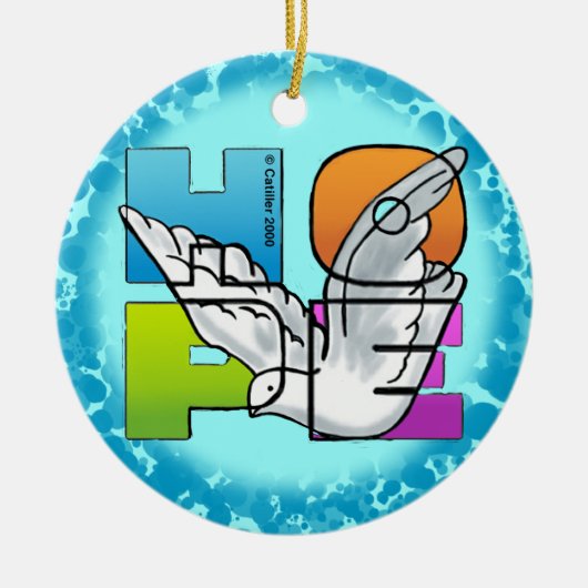 Christian Hope Dove Ornament セラミックオーナメント (正面)