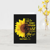 Christian I Can Do All Things Through Christ Bible カード (黄色い花)