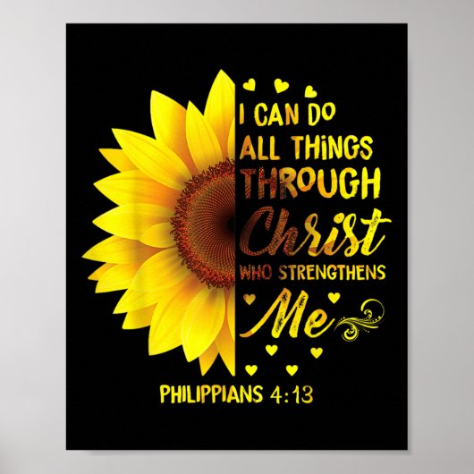 Christian I Can Do All Things Through Christ Bible ポスター (正面)