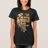 Christian I Can Do All Things Through Christ Lion  Tシャツ (正面)