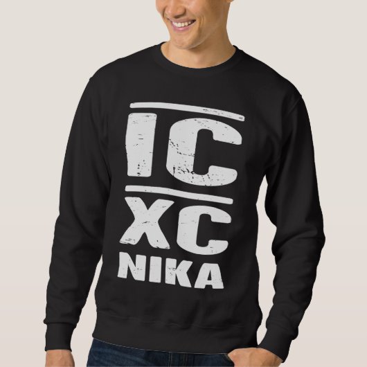 Christian IC XC NIKA  Distressed Eastern Orthodox スウェットシャツ (正面)