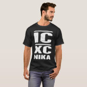 Christian IC XC NIKA  Distressed Eastern Orthodox Tシャツ (正面フル)