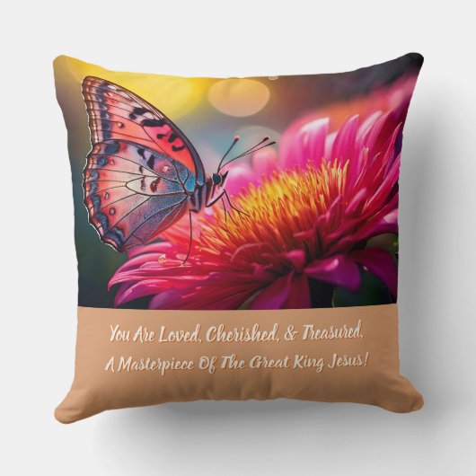 Christian Inspirational Accent Throw Pillow クッション (裏面)