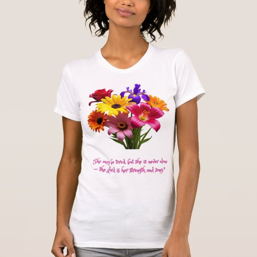 Christian Inspirational Floral Mother T-Shirt Tシャツ (正面)